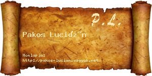 Pakos Lucián névjegykártya